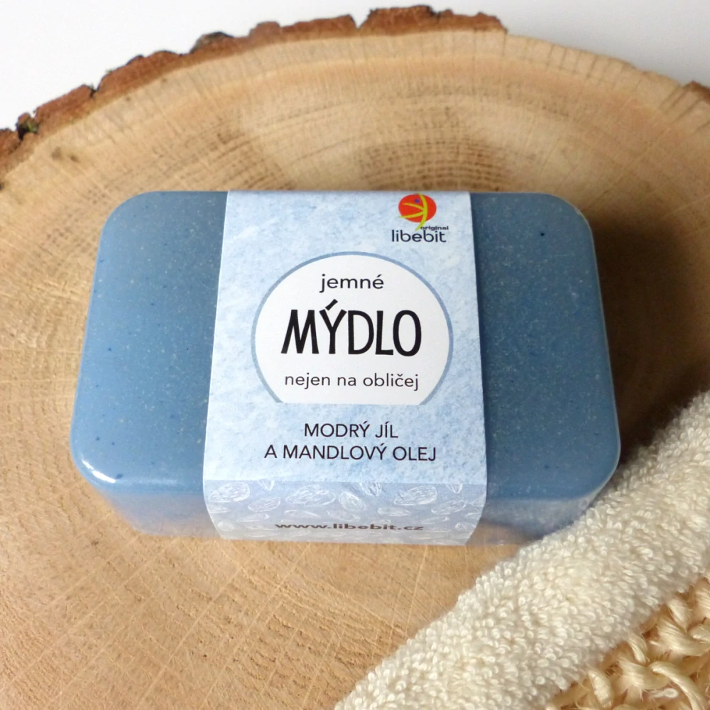 Jemné mýdlo MODRÝ JÍL a MANDLOVÝ OLEJ