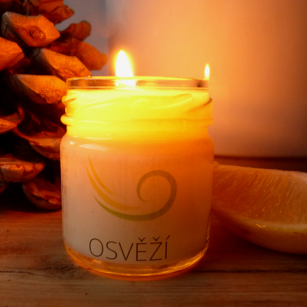 Svíčka ze sójového vosku OSVĚŽÍ